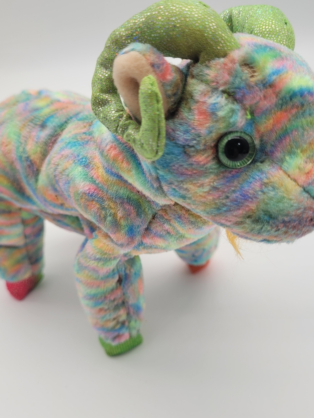 Ty Zodiac 'Goat' Multicolor Plush Ram with Green Sparkle Horns